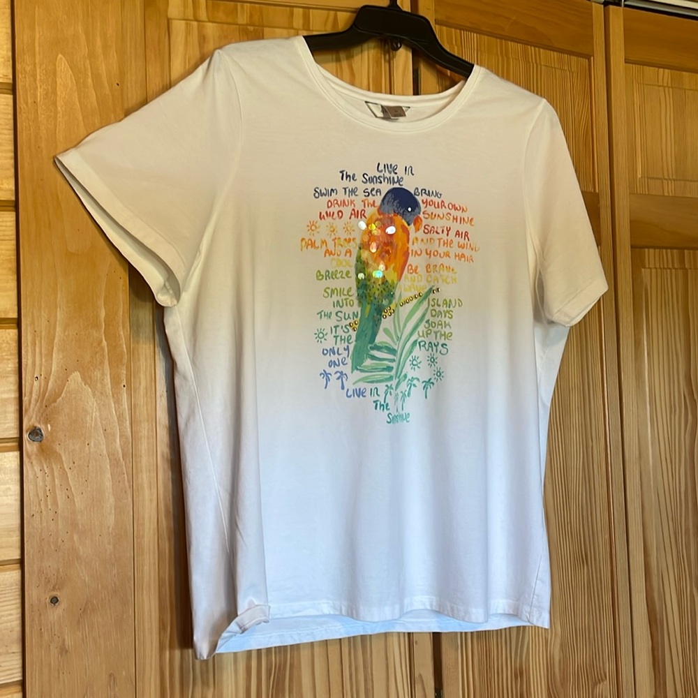 Sequined parrot shirt